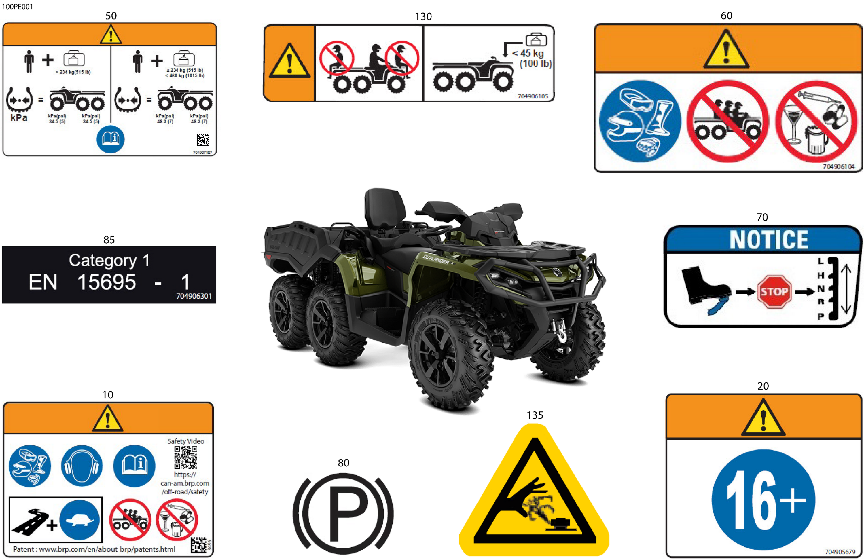 Body - Warning Decals Front Section