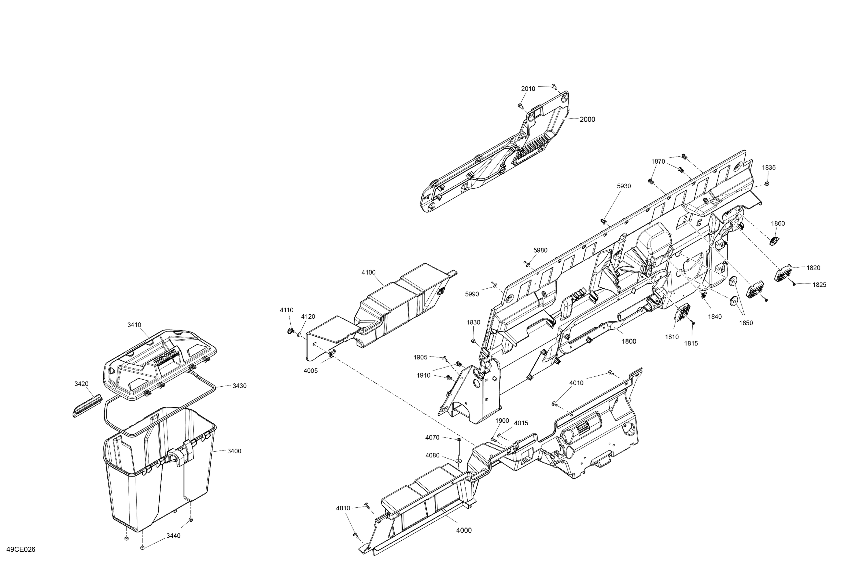 Схема узла: Cab Interior - Back Wall