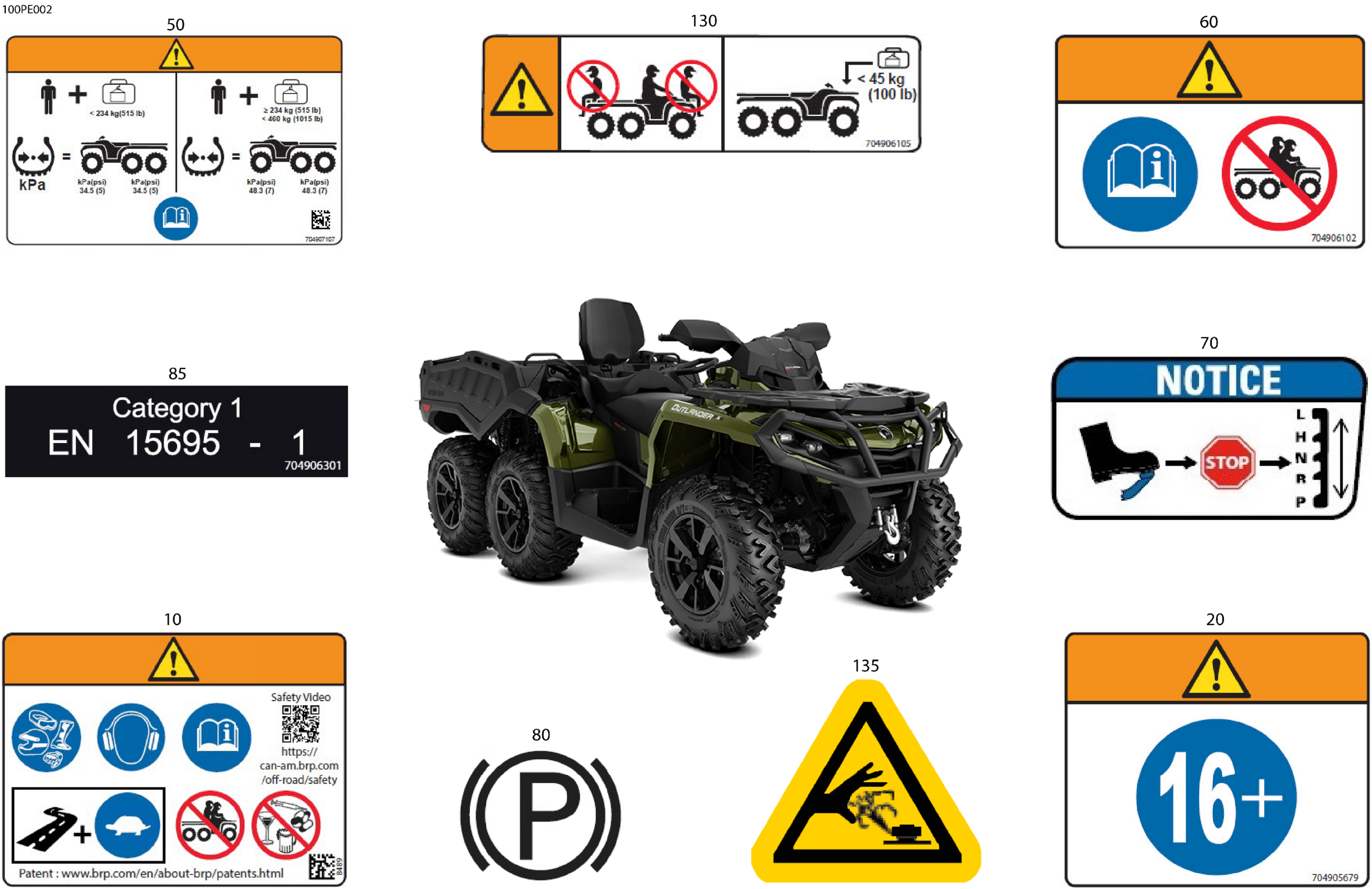 Схема узла: Body - Warning Decals Front Section