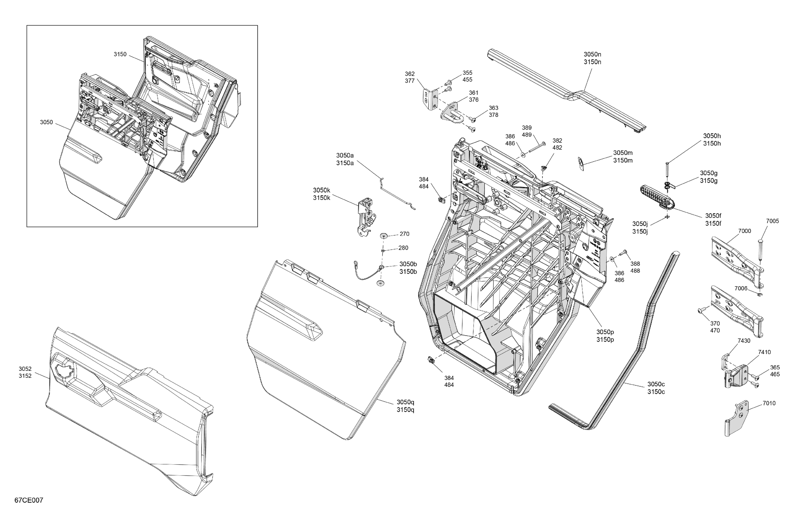 Схема узла: Enclosure Cab - Rear Doors