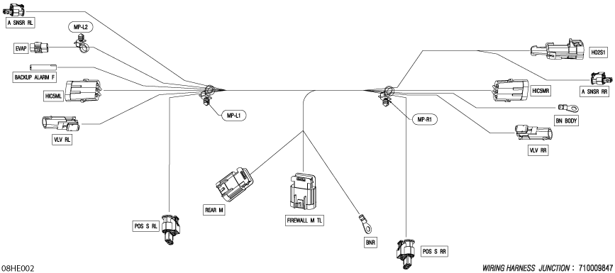 Схема узла: Electric - Junction Wiring Harness