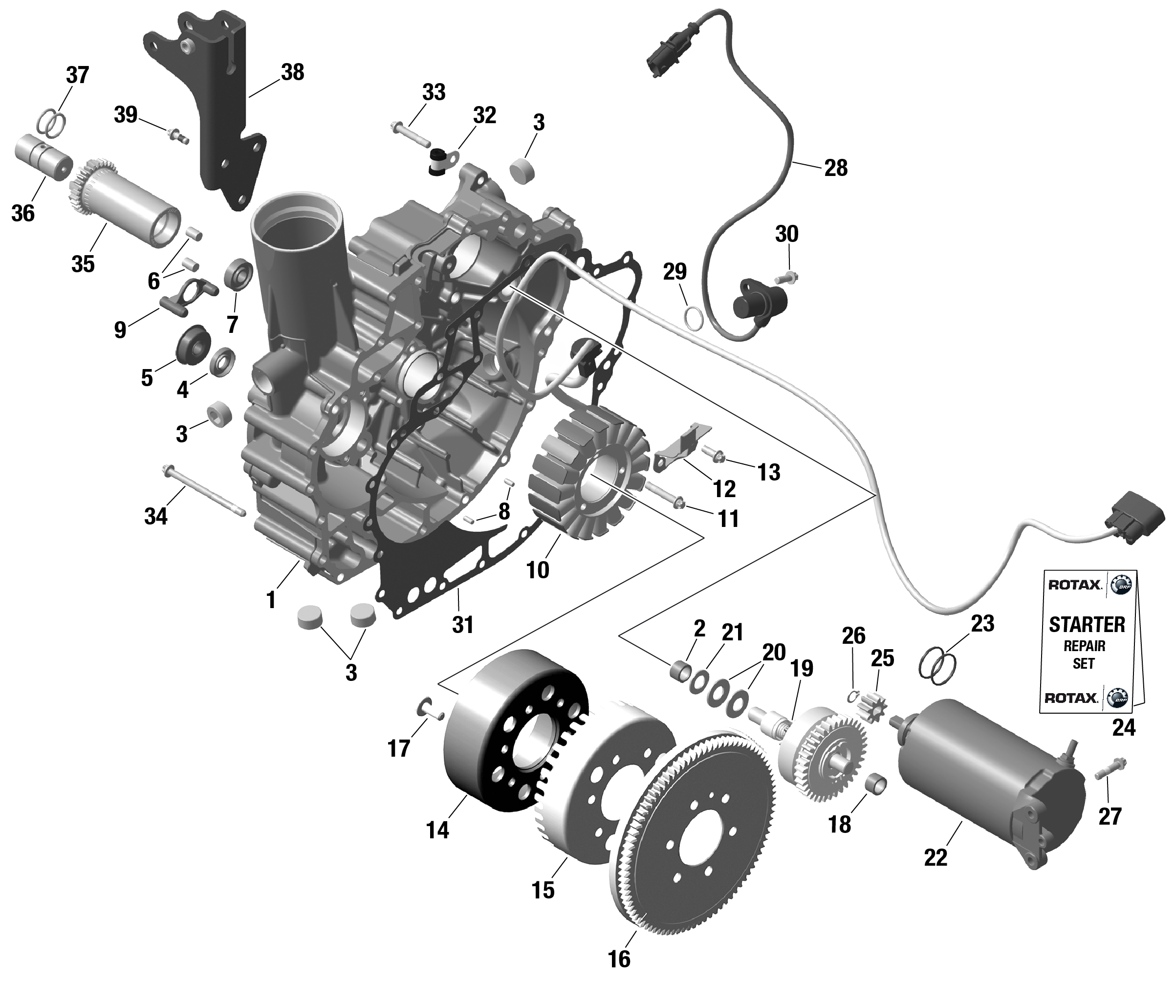 Схема узла: ROTAX - Magneto and Electric Starter - IDF