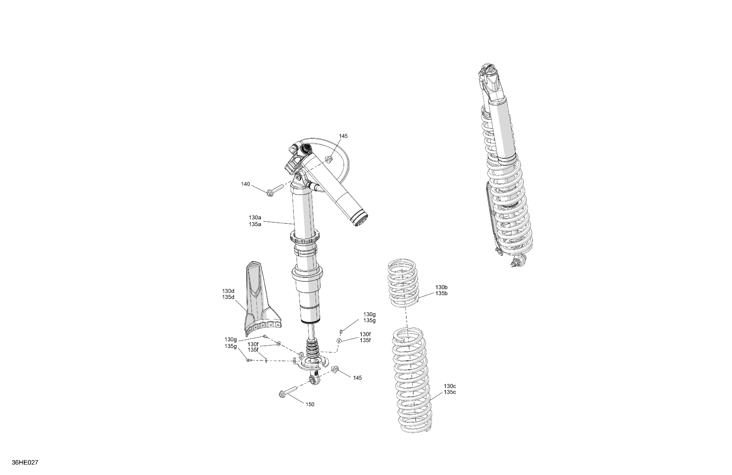 Схема узла: Suspension - Rear Shocks