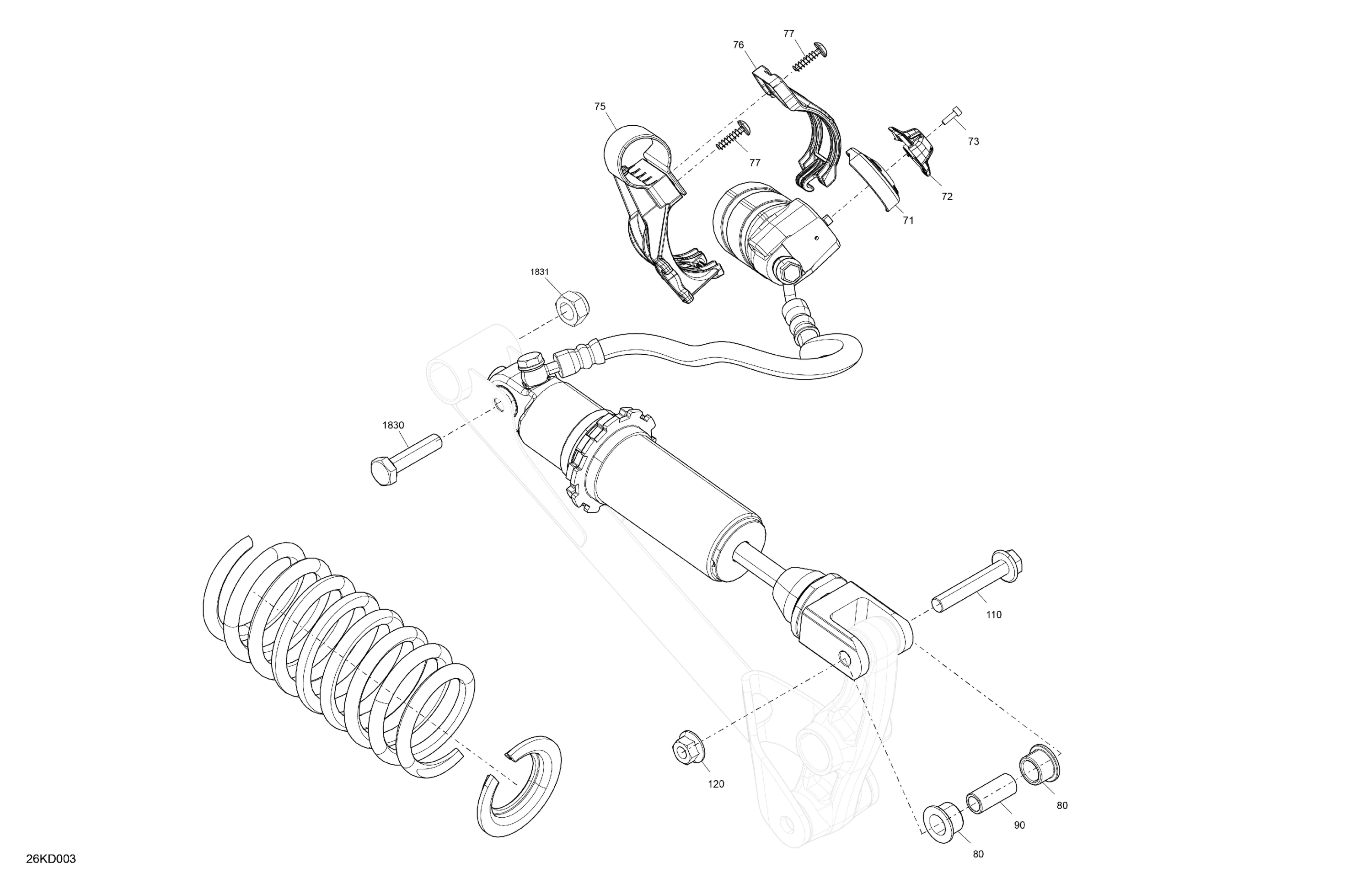 Схема узла: Suspension - Rear Shock