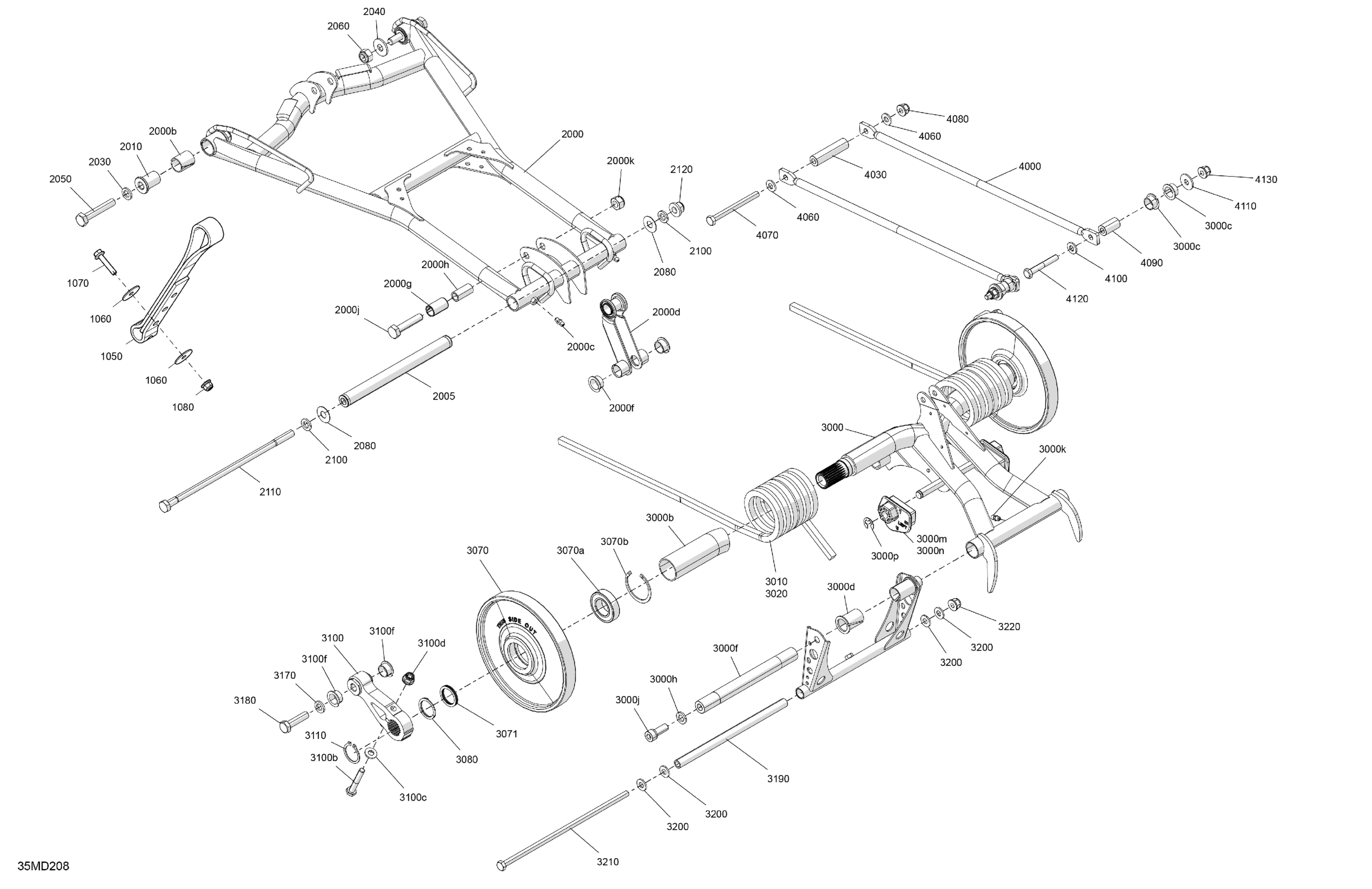 Схема узла: Suspension - Rear - Upper Section