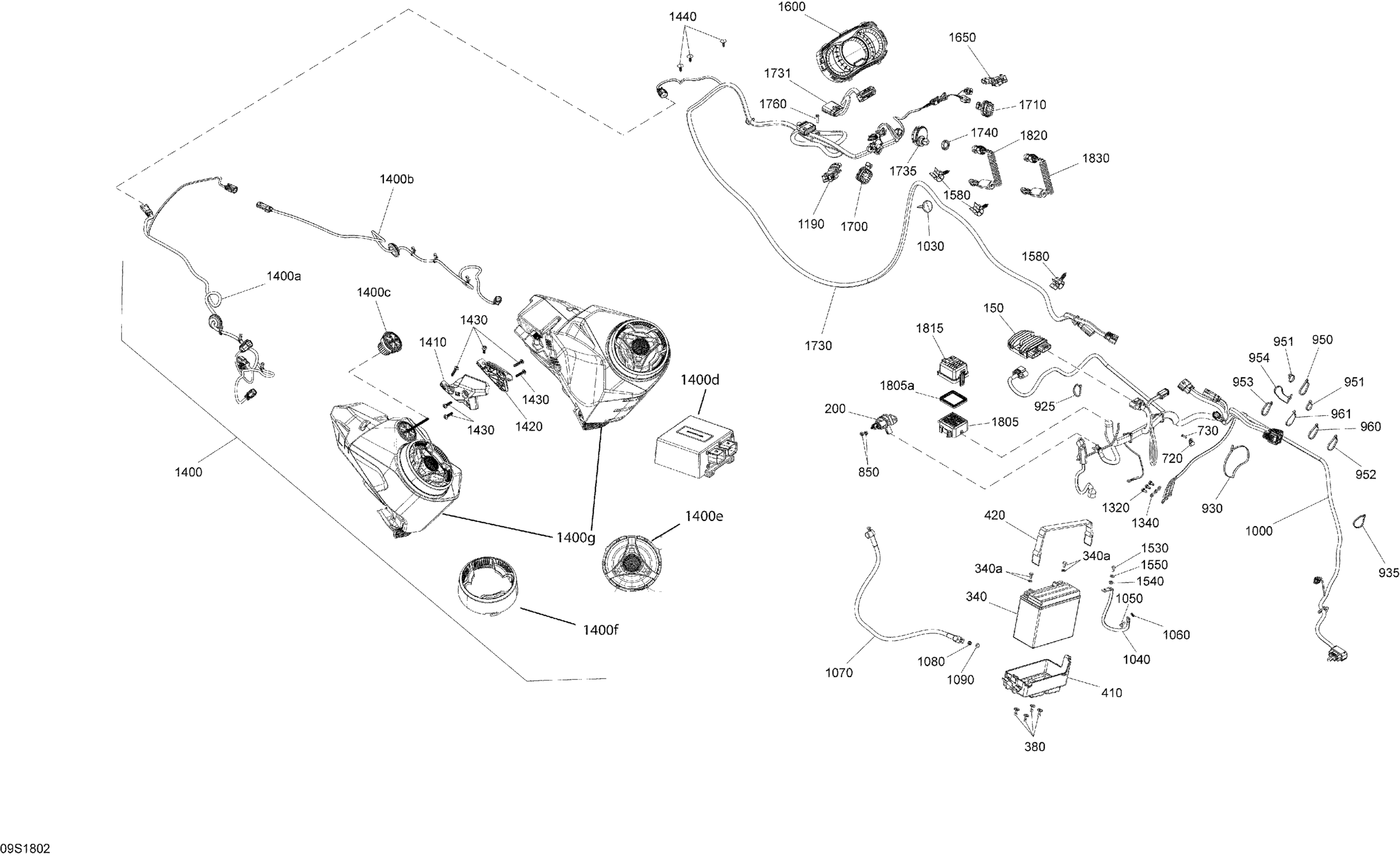 Схема узла: Electrical System Engine 1500 HO A Except Package LTD