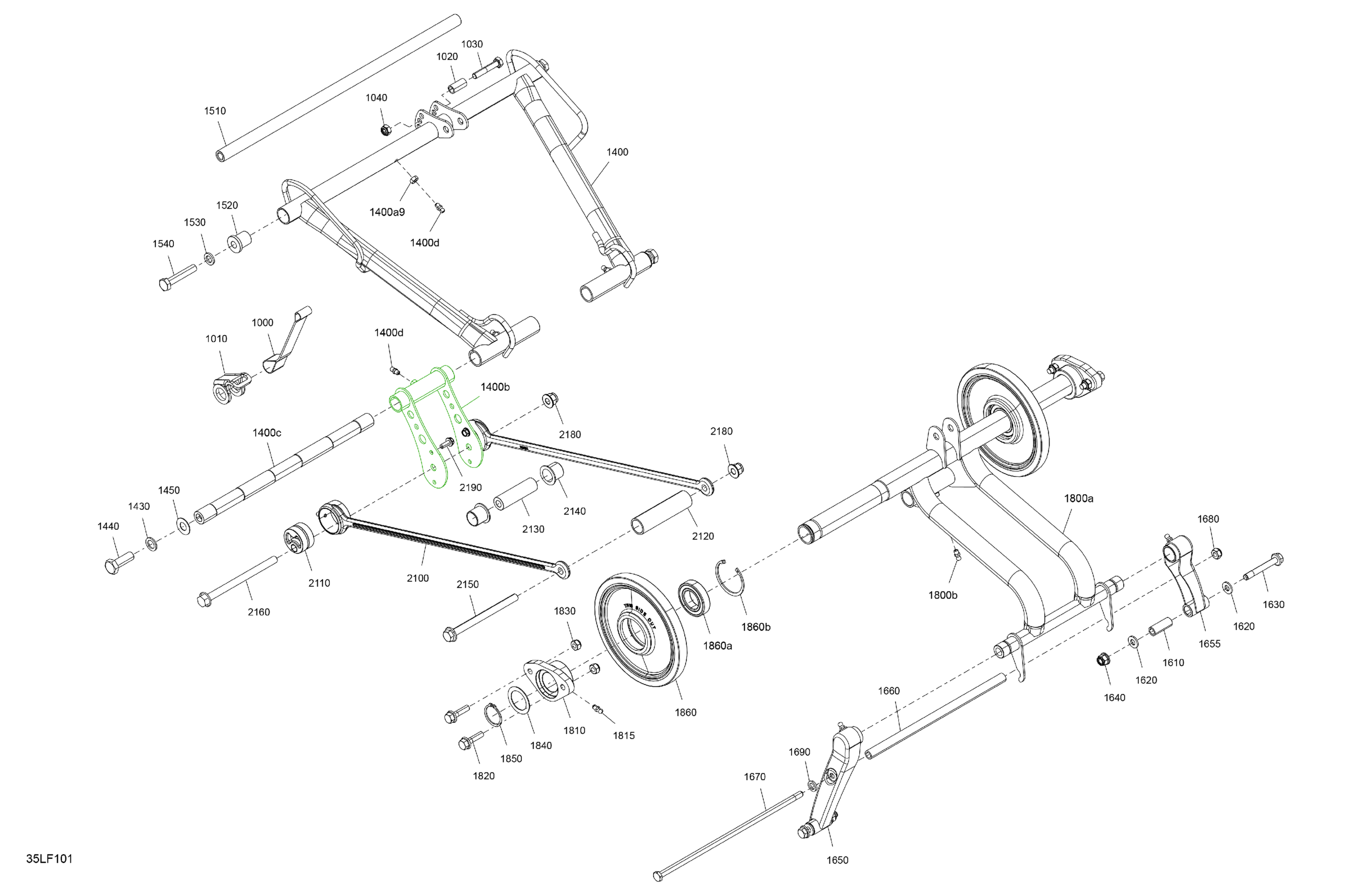 Схема узла: Suspension - Rear - Upper Section