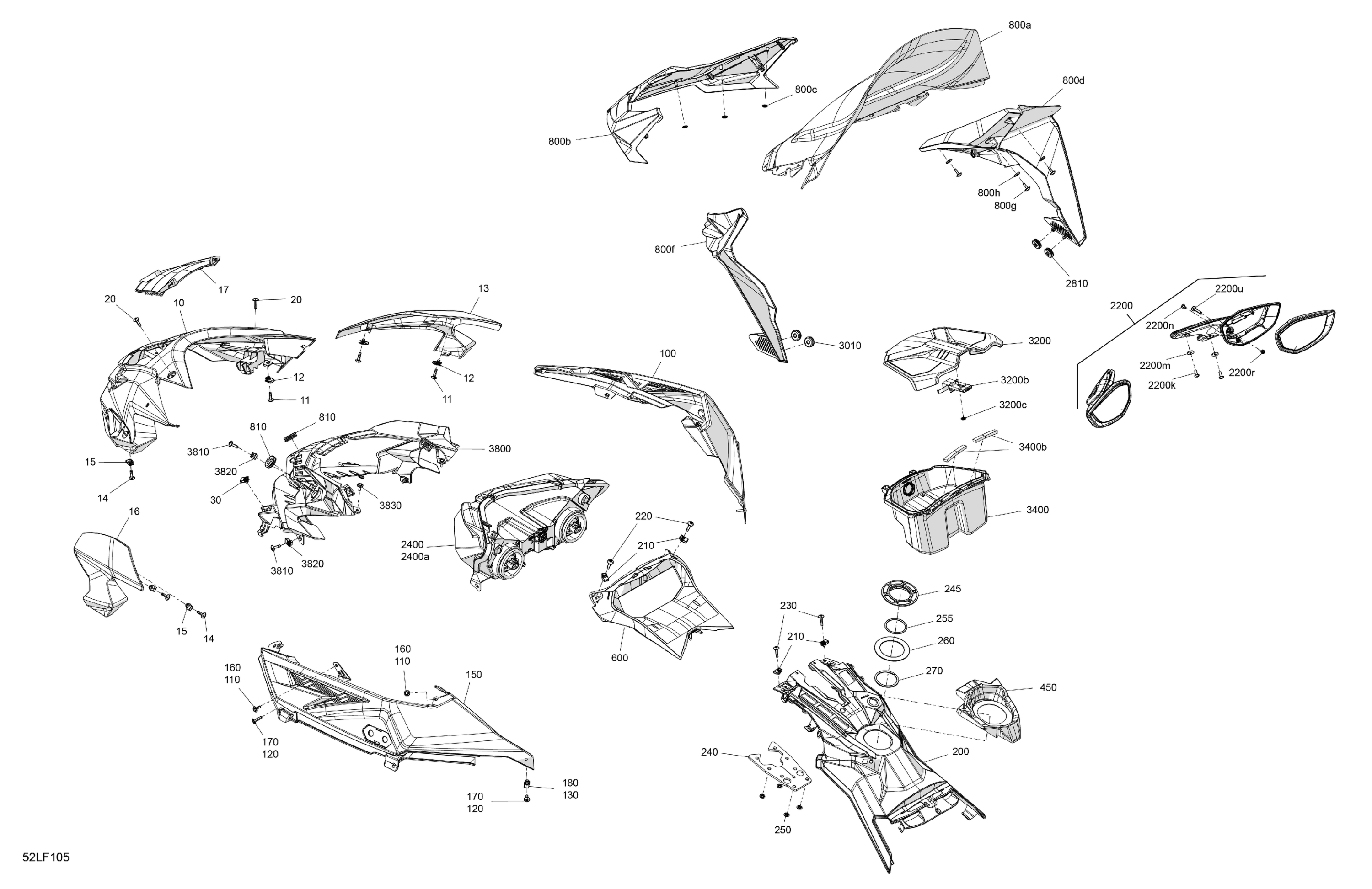 Схема узла: Body - Hood Section and WindShield