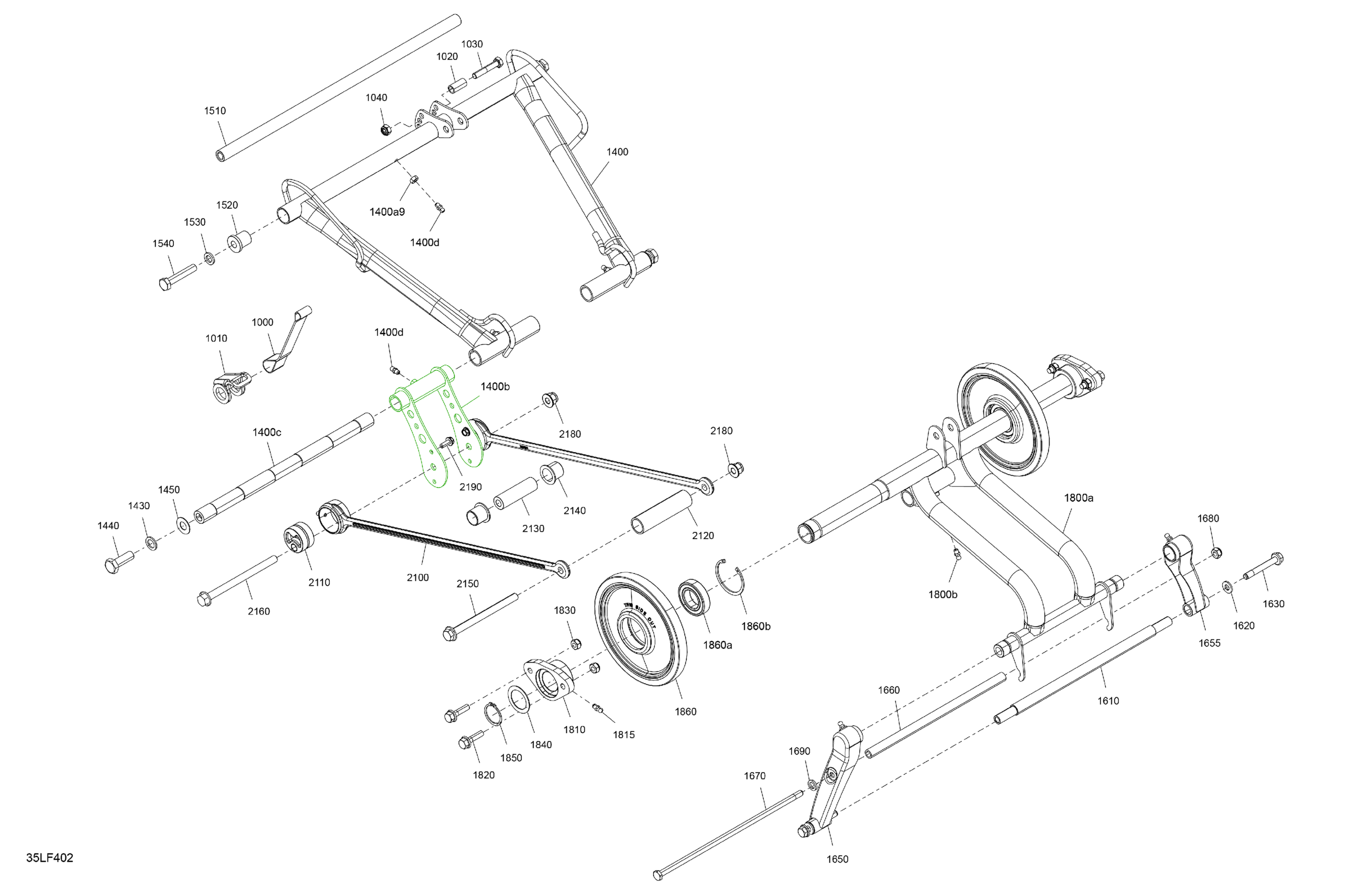 Схема узла: Suspension - Rear - Upper Section