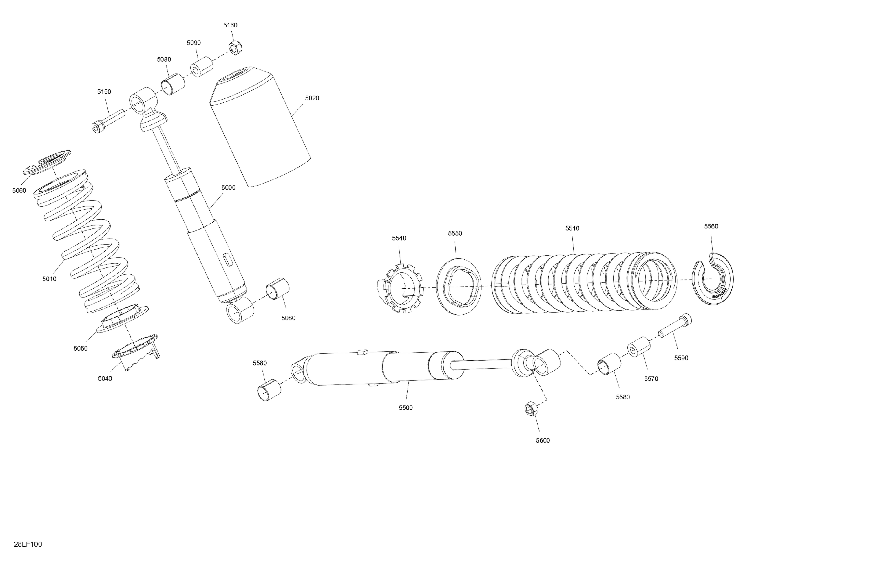 Схема узла: Suspension - Rear Shocks