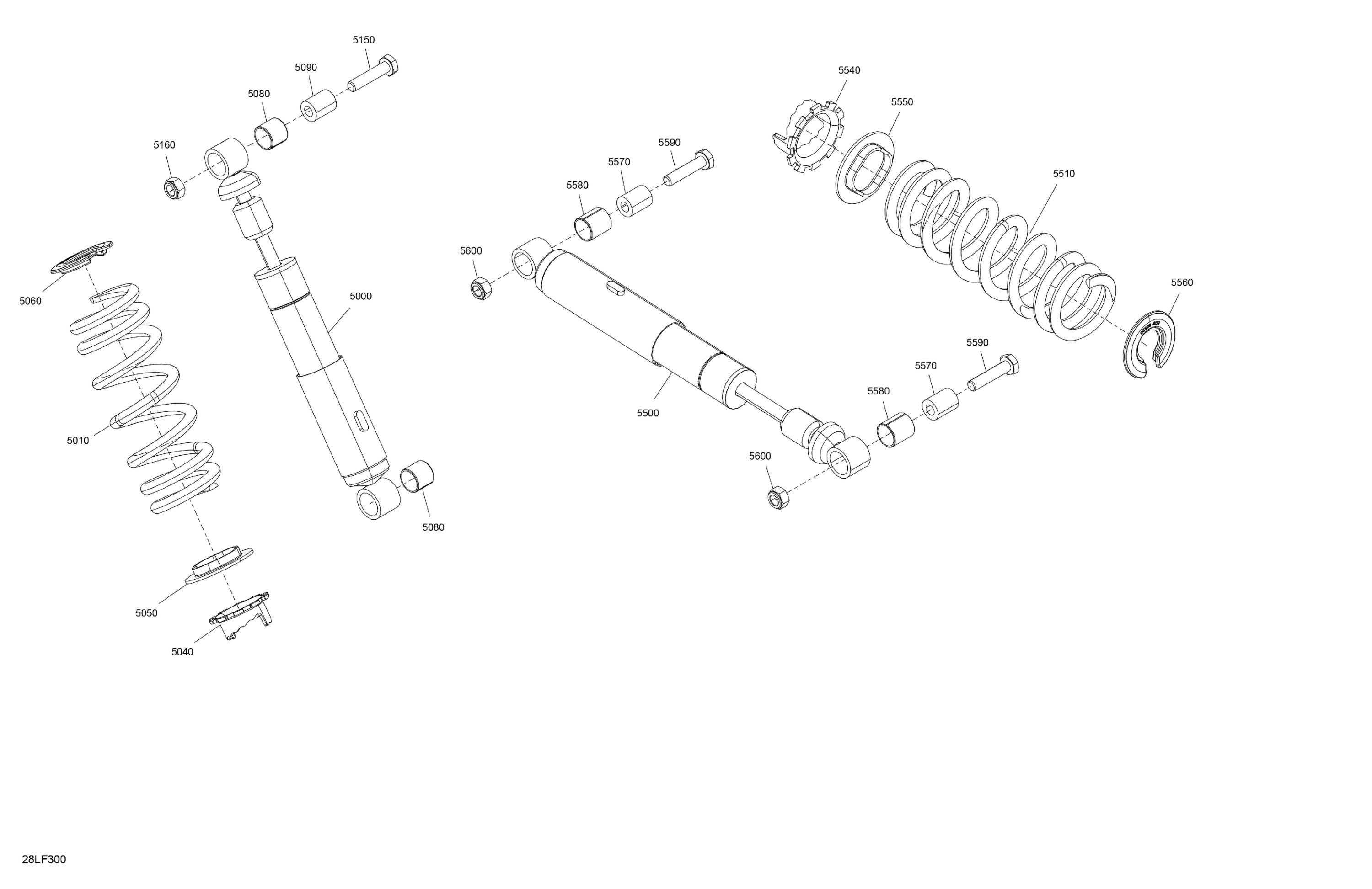 Схема узла: Suspension - Rear Shocks