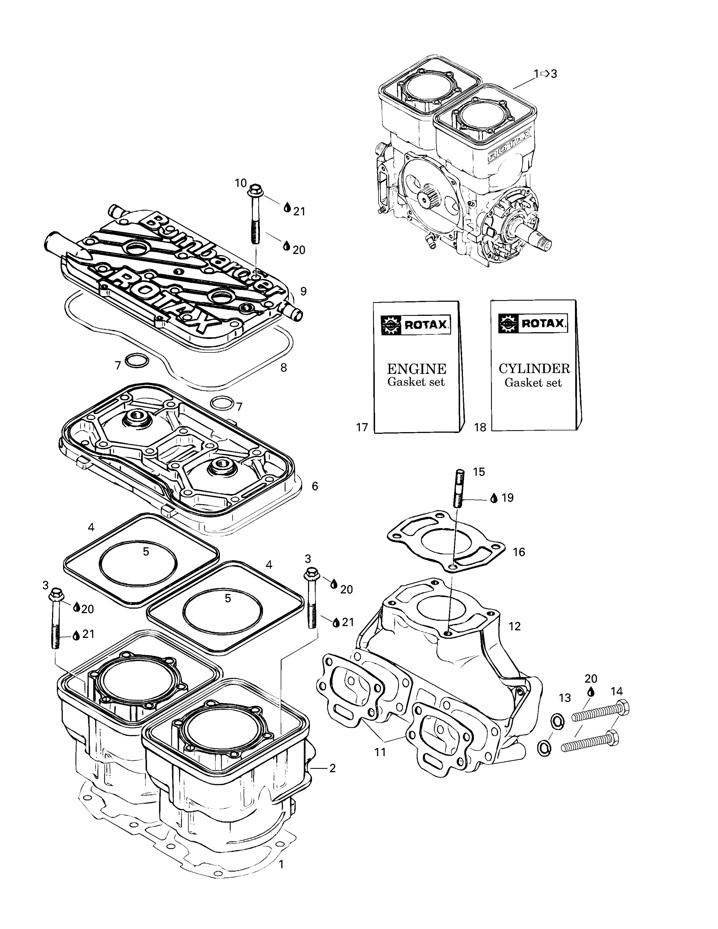 Схема узла: Cylinder, Exhaust Manifold