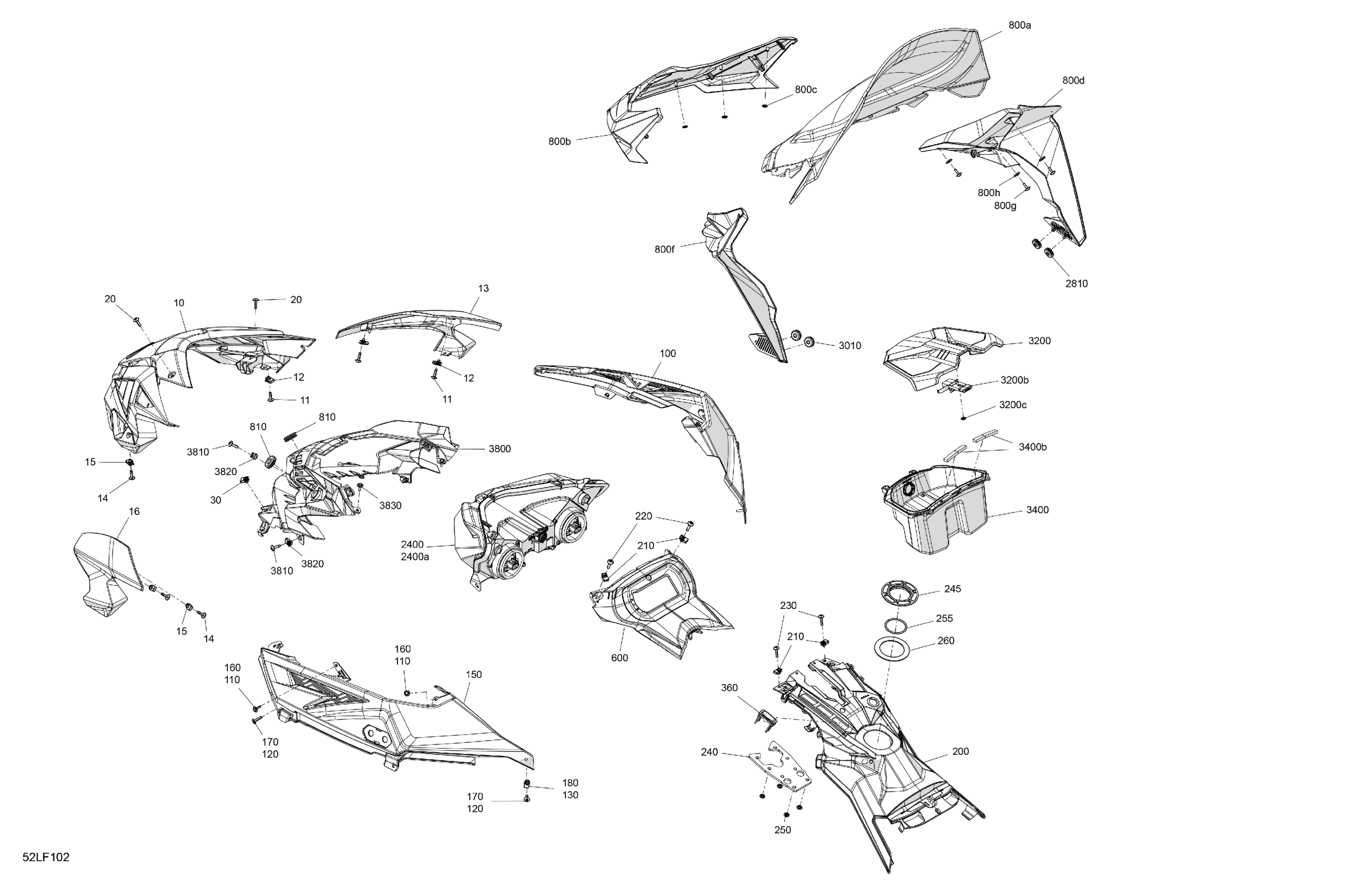 Схема узла: Body - Hood Section and WindShield