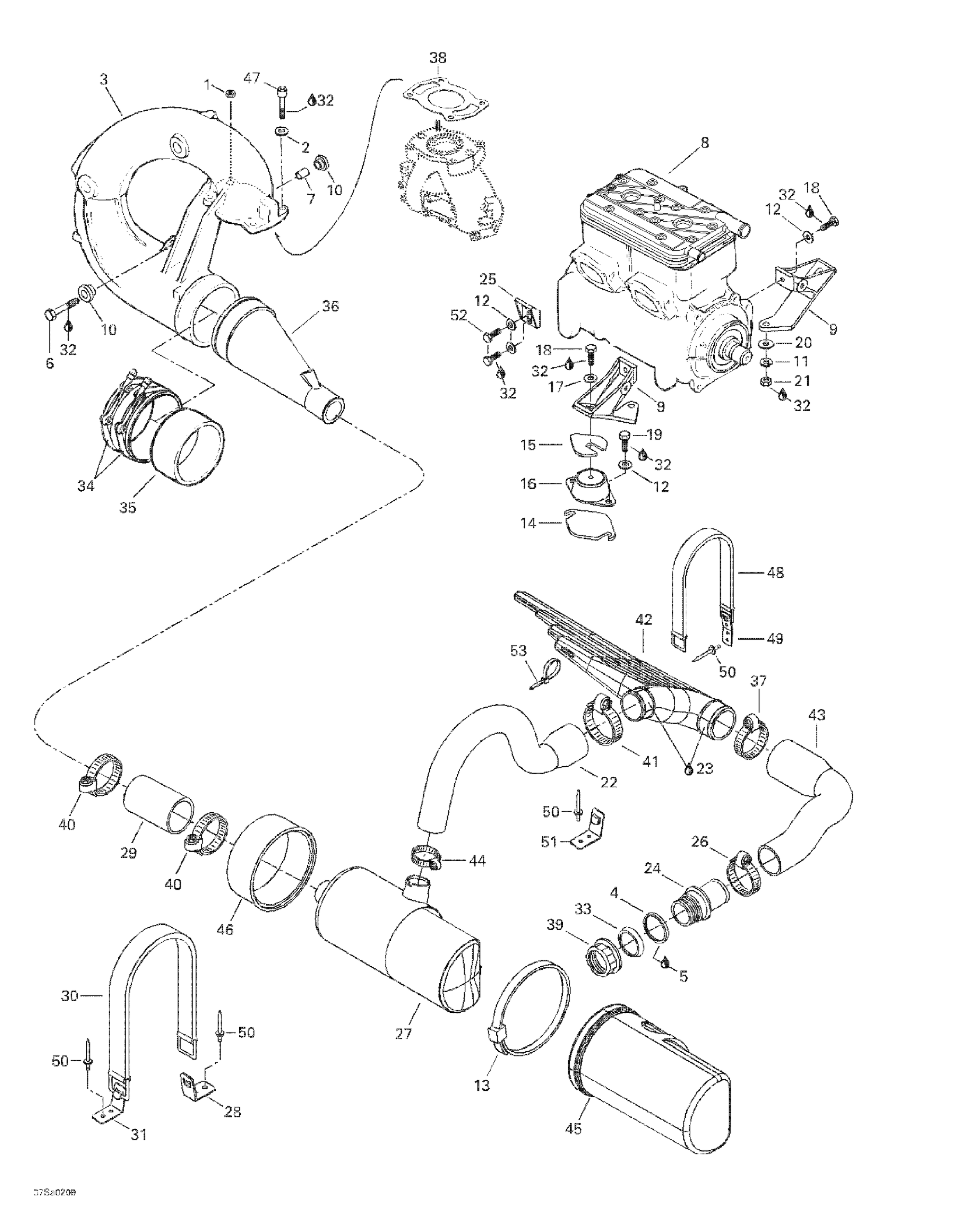 Схема узла: Engine Support And Muffler