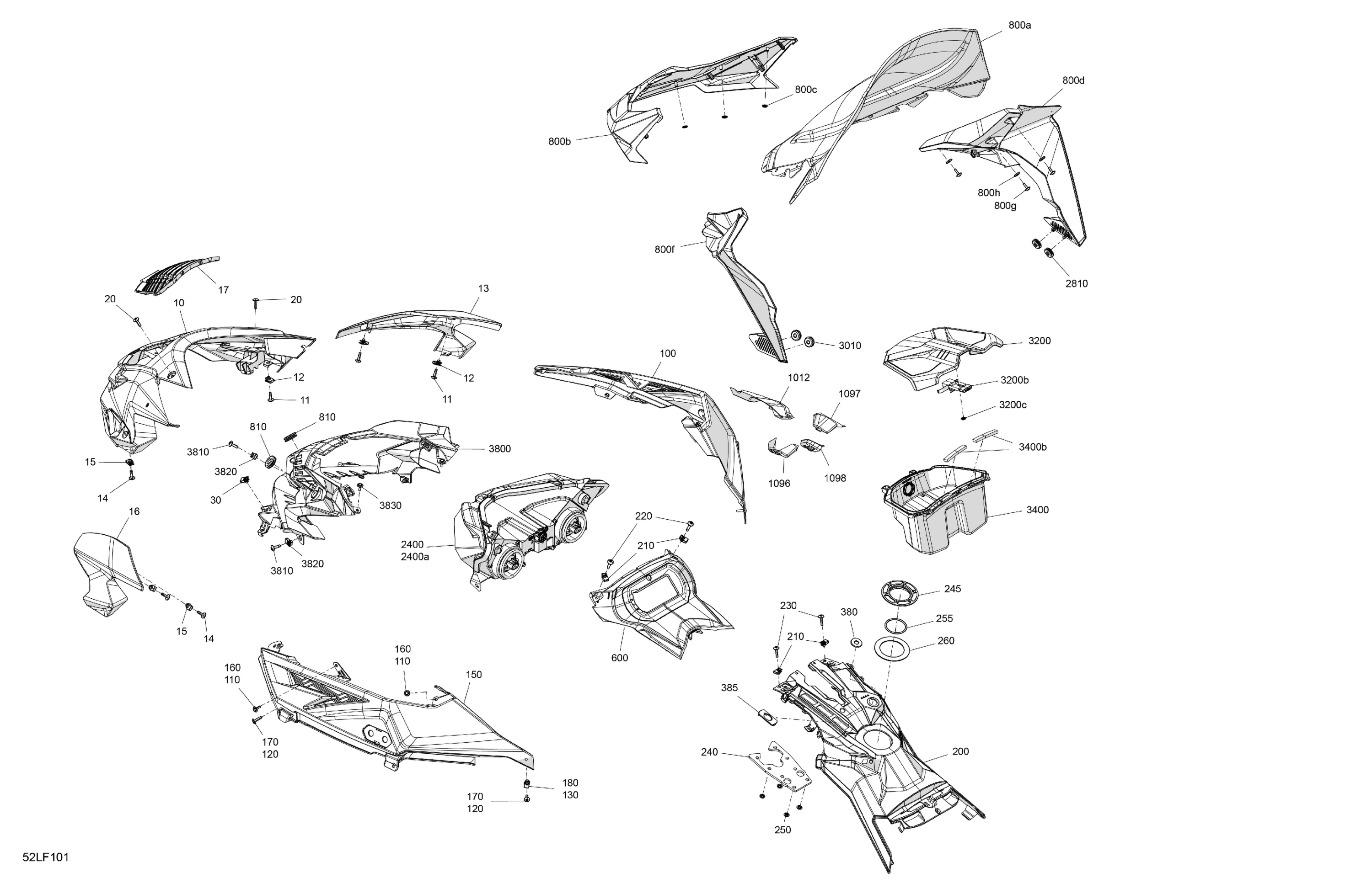 Схема узла: Body - Hood Section and WindShield