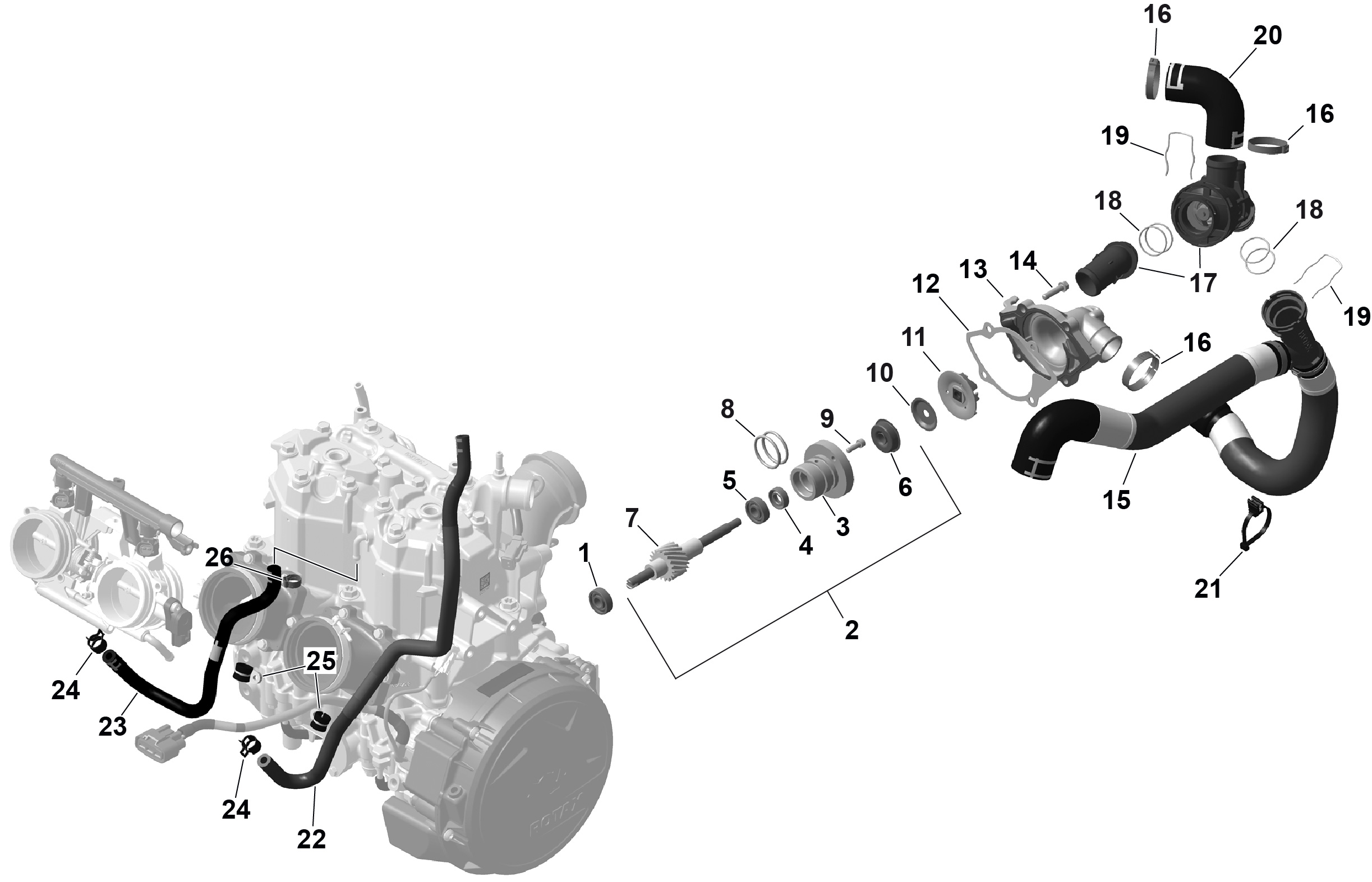 Схема узла: ROTAX - Engine Cooling