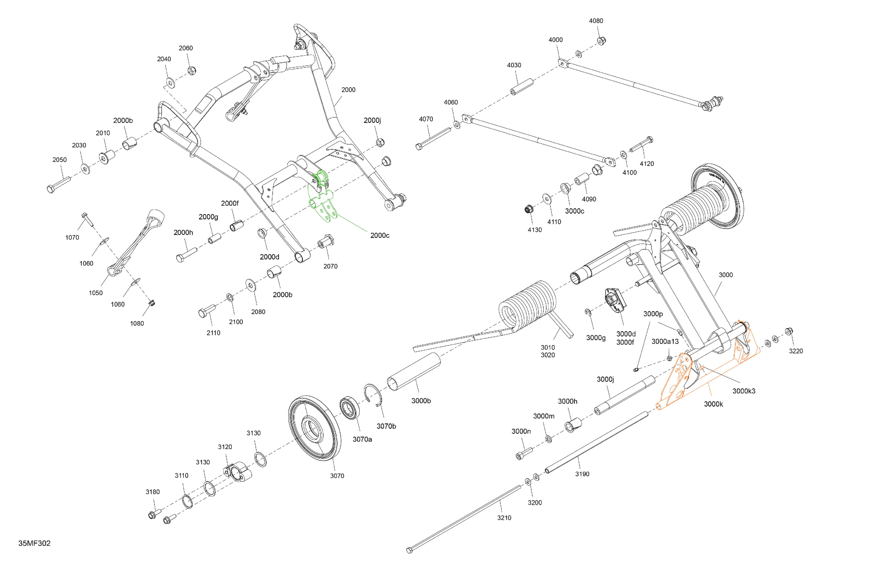 Схема узла: Suspension - Rear - Upper Section