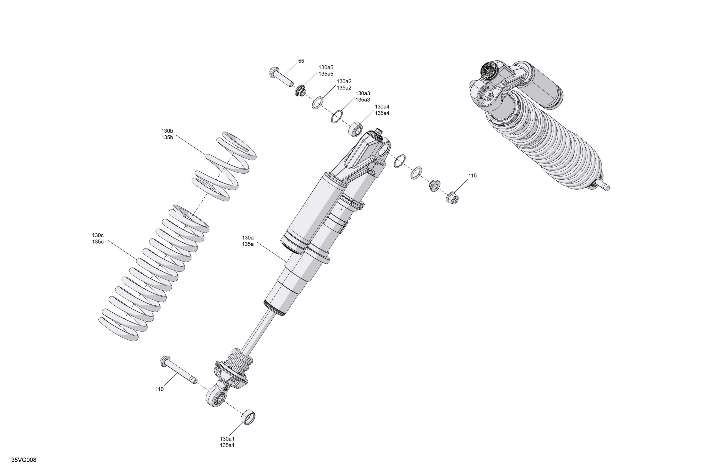 Схема узла: Suspension - Front Shocks