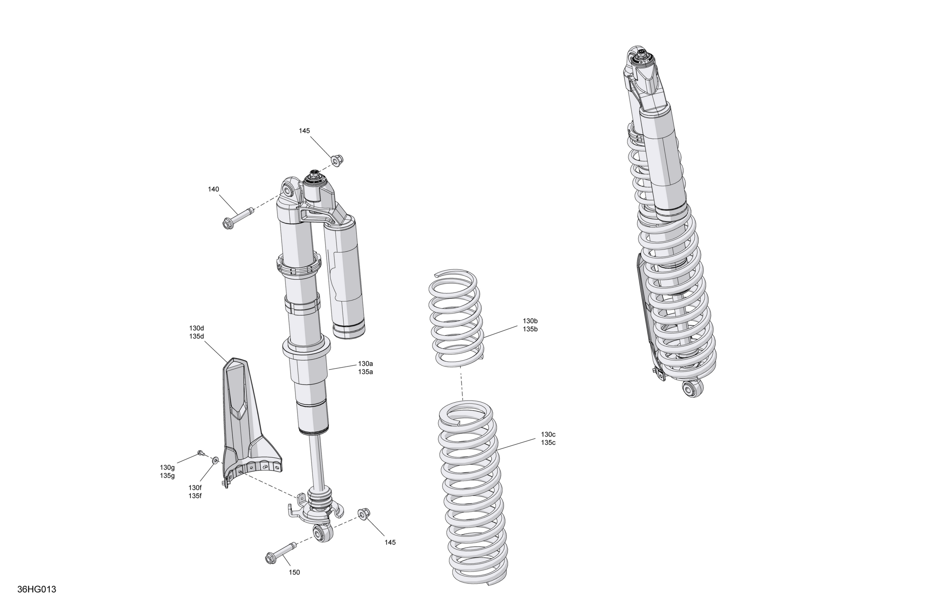 Схема узла: Suspension - Rear Shocks