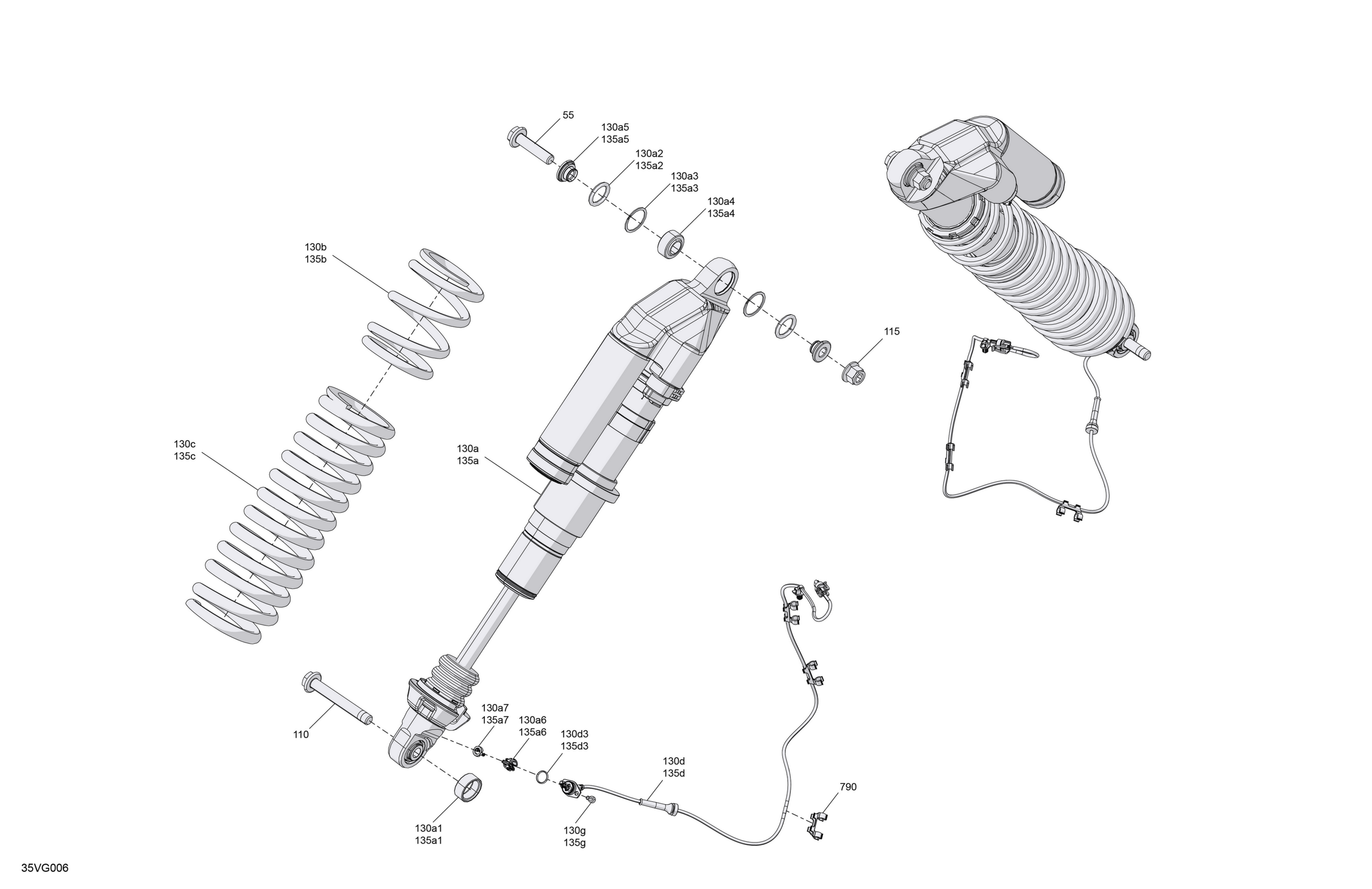 Схема узла: Suspension - Front Shocks