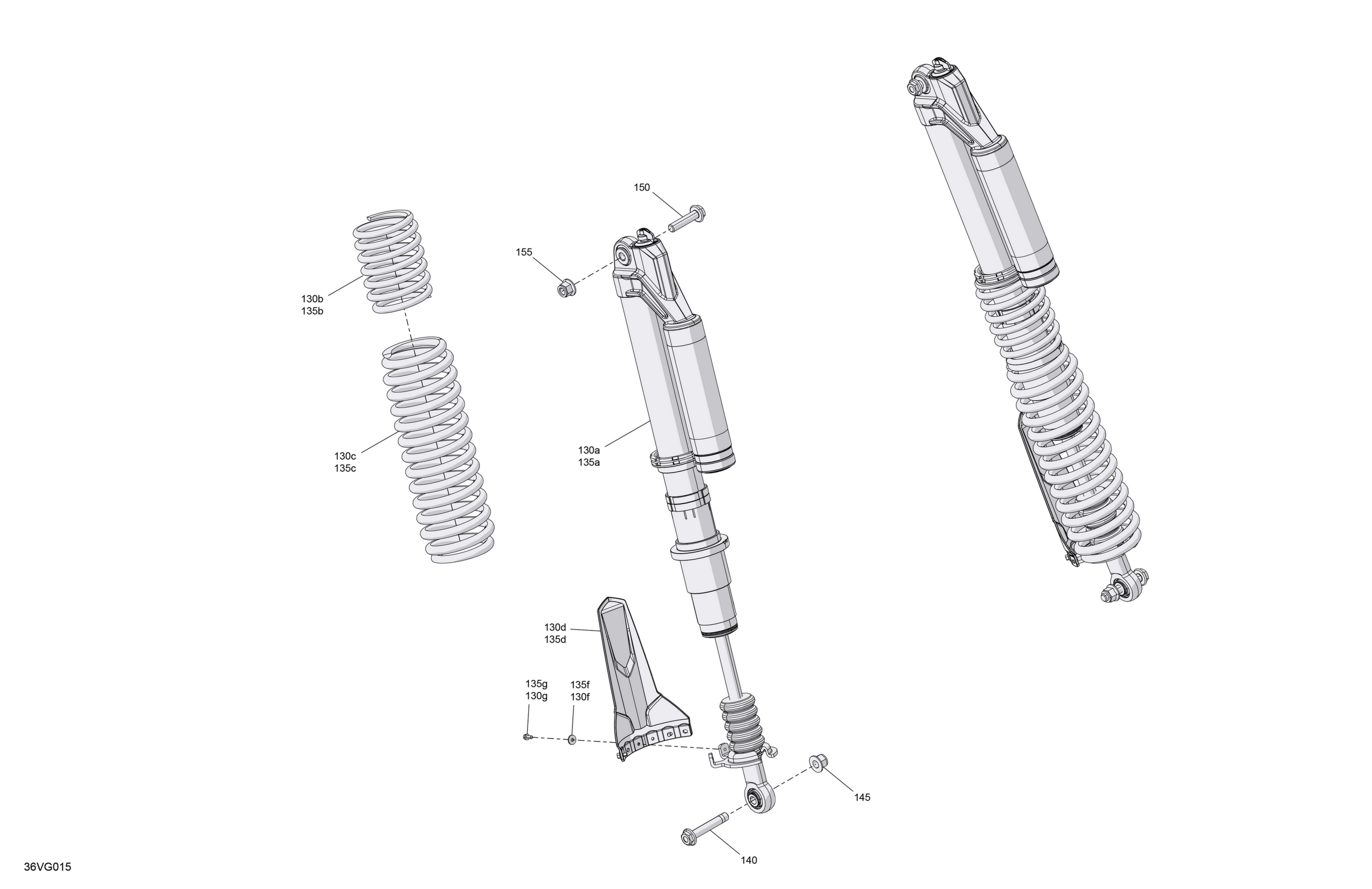 Схема узла: Suspension - Rear Shocks