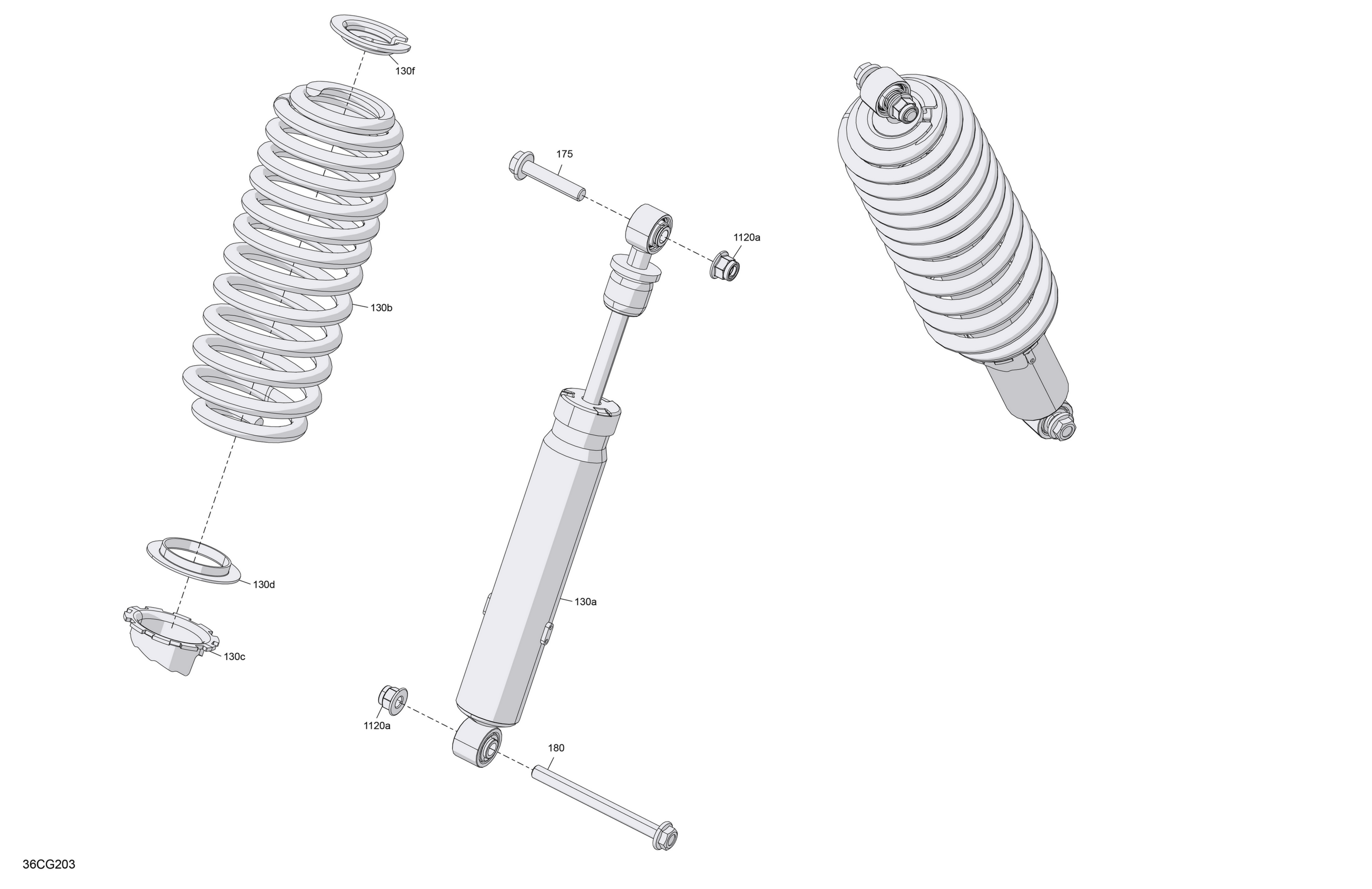 Схема узла: Suspension - Rear Shocks