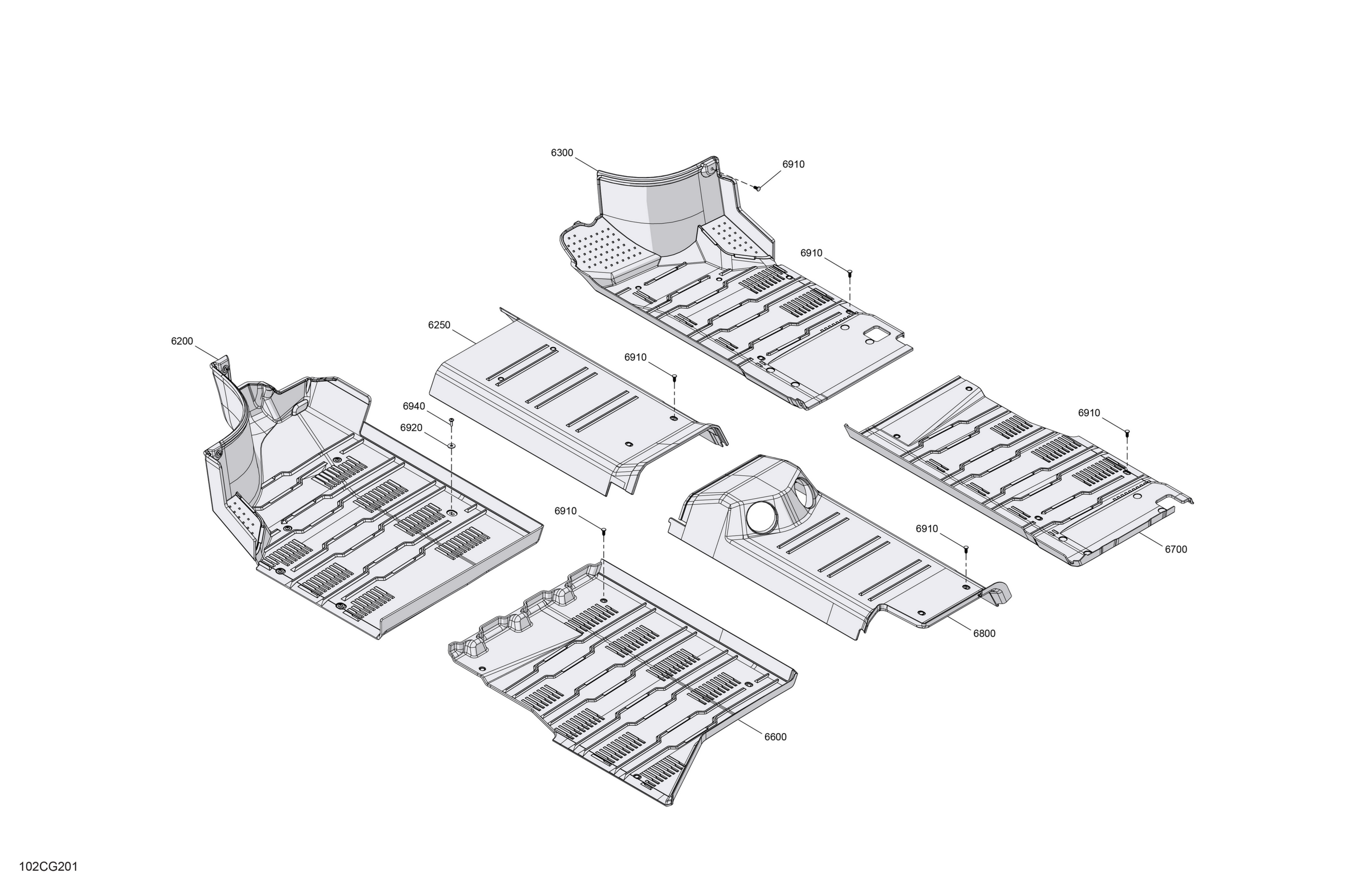 Схема узла: Enclosure Cab - Flooring