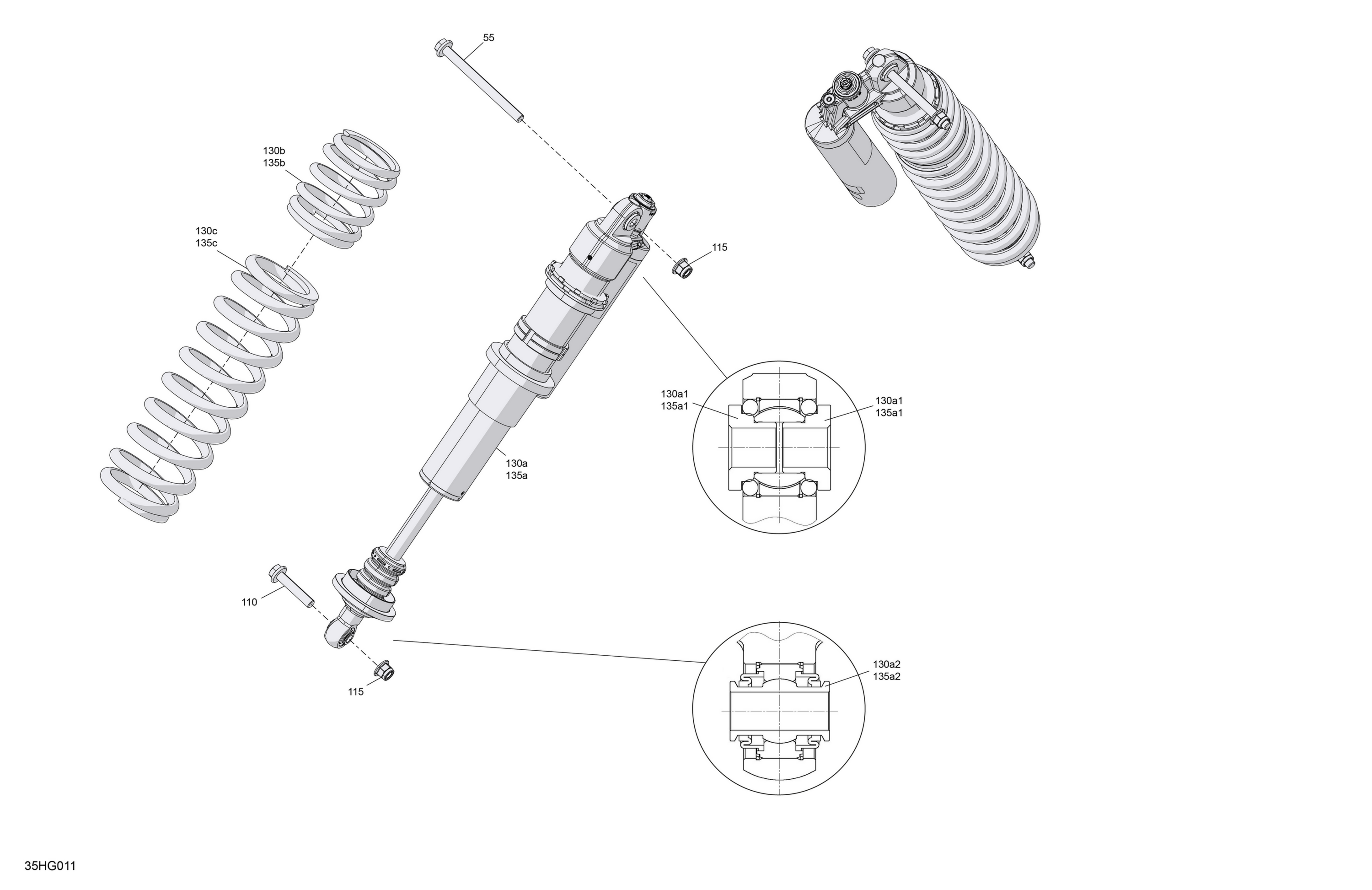 Схема узла: Suspension - Front Shocks