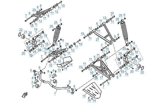 Схема узла: ЗАДНЯЯ ПОДВЕСКА