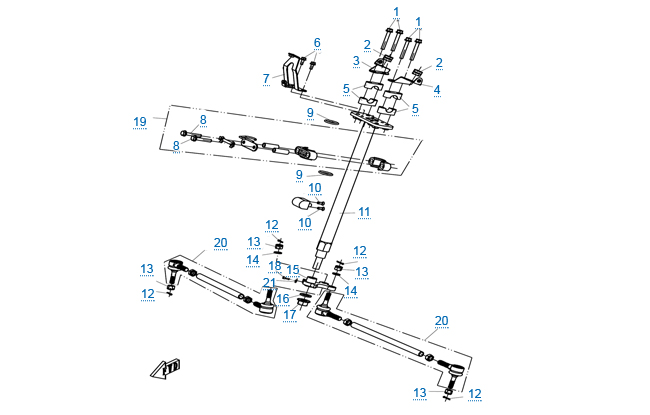 Схема узла: РУЛЕВОЕ УПРАВЛЕНИЕ