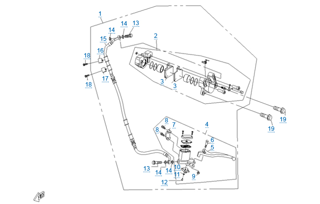 Схема узла: ЗАДНЯЯ ТОРМОЗНАЯ СИСТЕМА