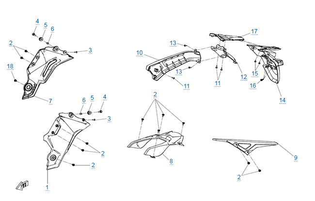 Схема узла: ПЛАСТИКОВЫЕ ДЕТАЛИ 5