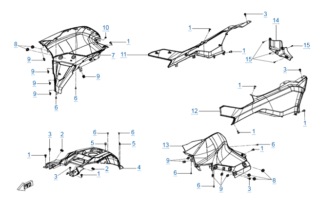 Схема узла: ПЛАСТИКОВЫЕ ДЕТАЛИ 4