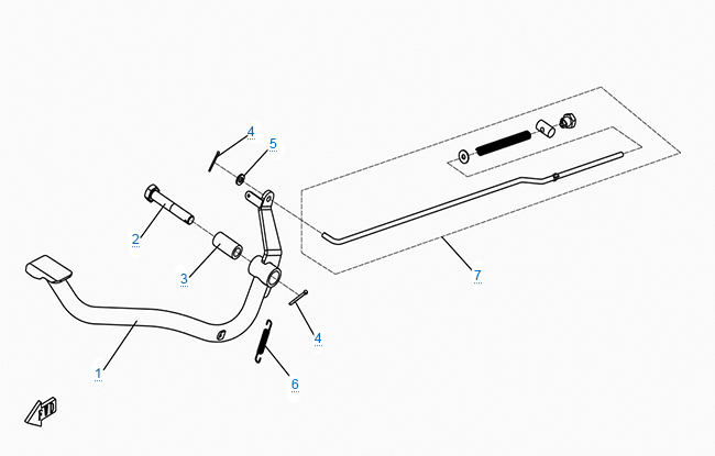 Схема узла: ПЕДАЛЬ ТОРМОЗА