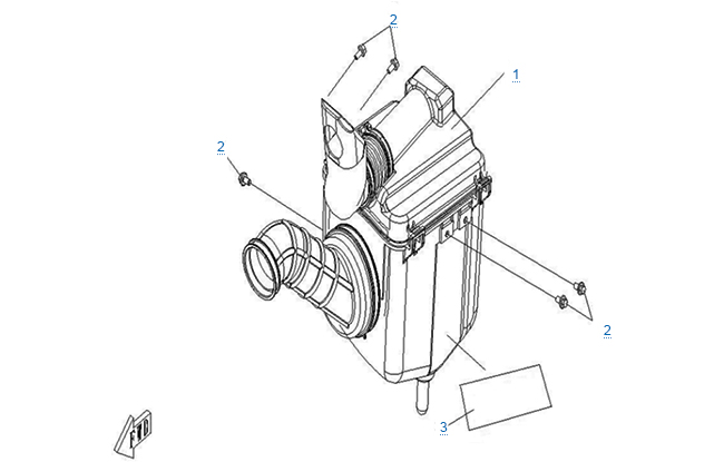 Схема узла: ВОЗДУШНЫЙ ФИЛЬТР В СБОРЕ