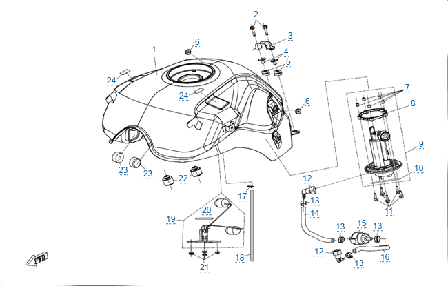 Схема узла: ТОПЛИВНАЯ СИСТЕМА
