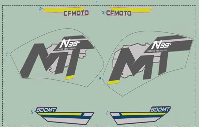 Схема узла: РАСПОЛОЖЕНИЕ СТИКЕРОВ (TWILIGHT BLUE) Touring (ABS)