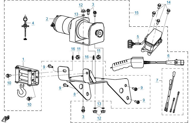 Схема узла: ЛЕБЕДКА В СБОРЕ