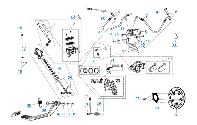 ЗАДНЯЯ ТОРМОЗНАЯ СИСТЕМА (ABS)