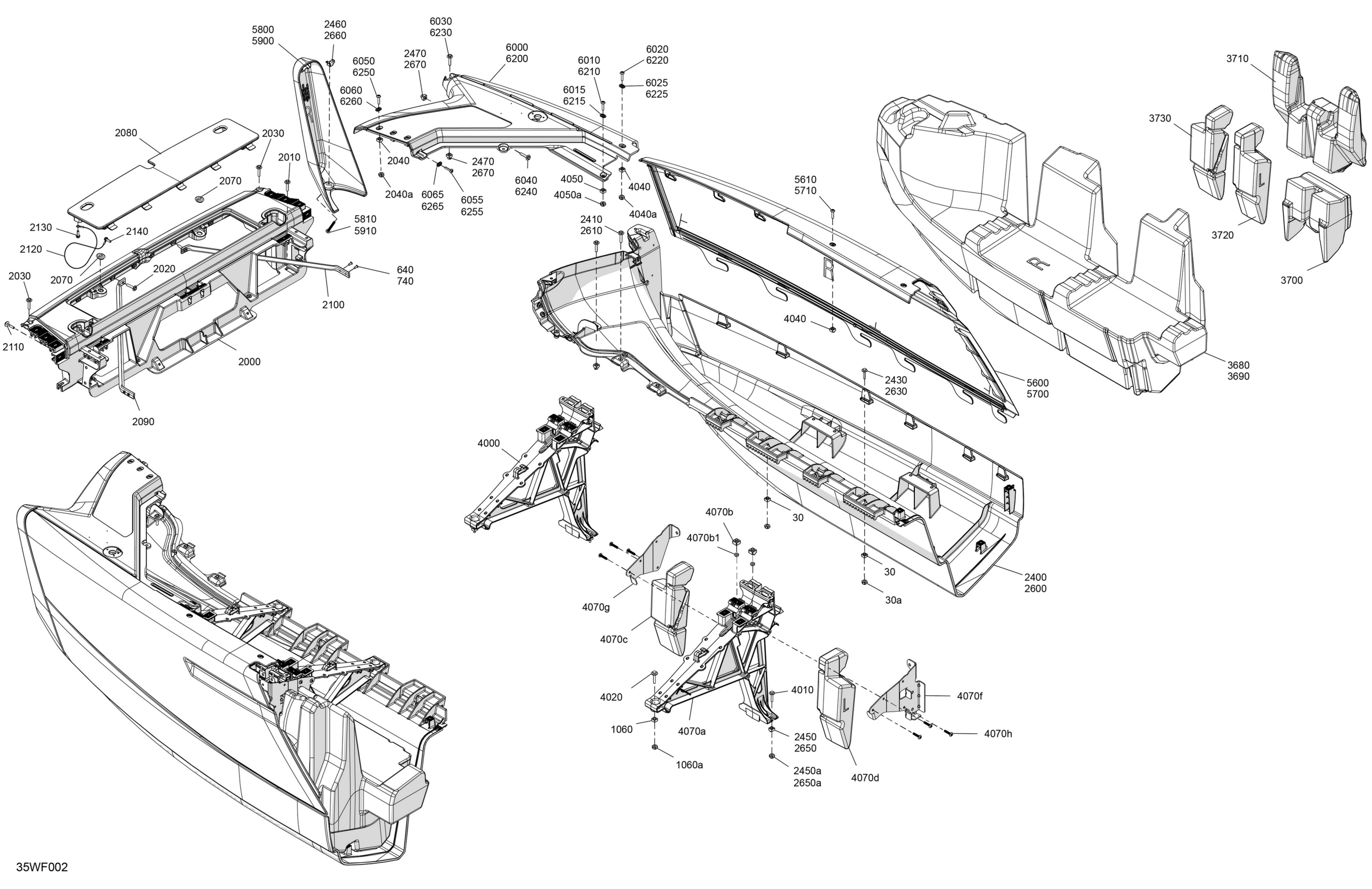 Схема узла: HULL - Front Deflector Float and Front Bumper