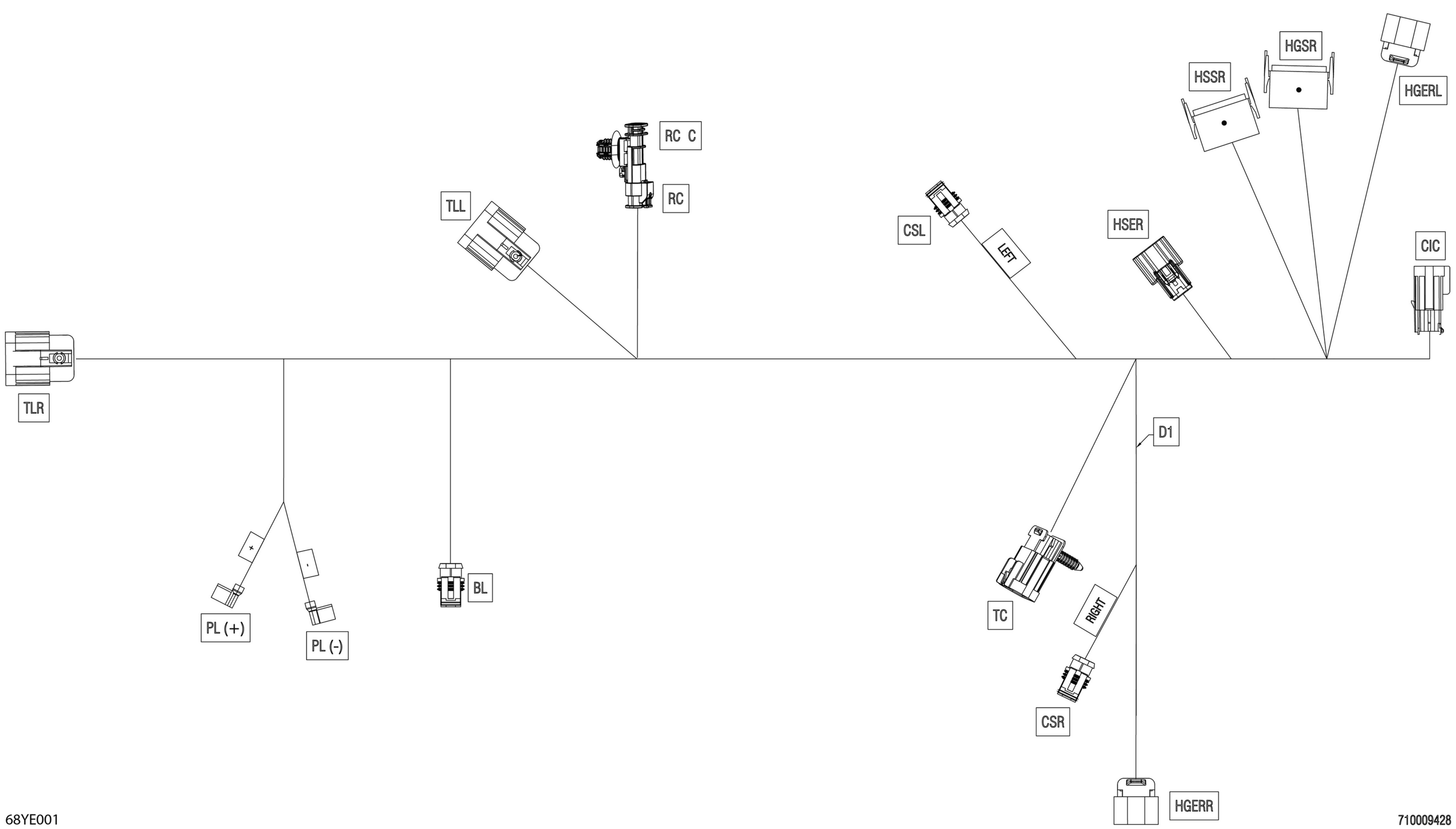 Схема узла: Electric - Cargo Wiring Harness