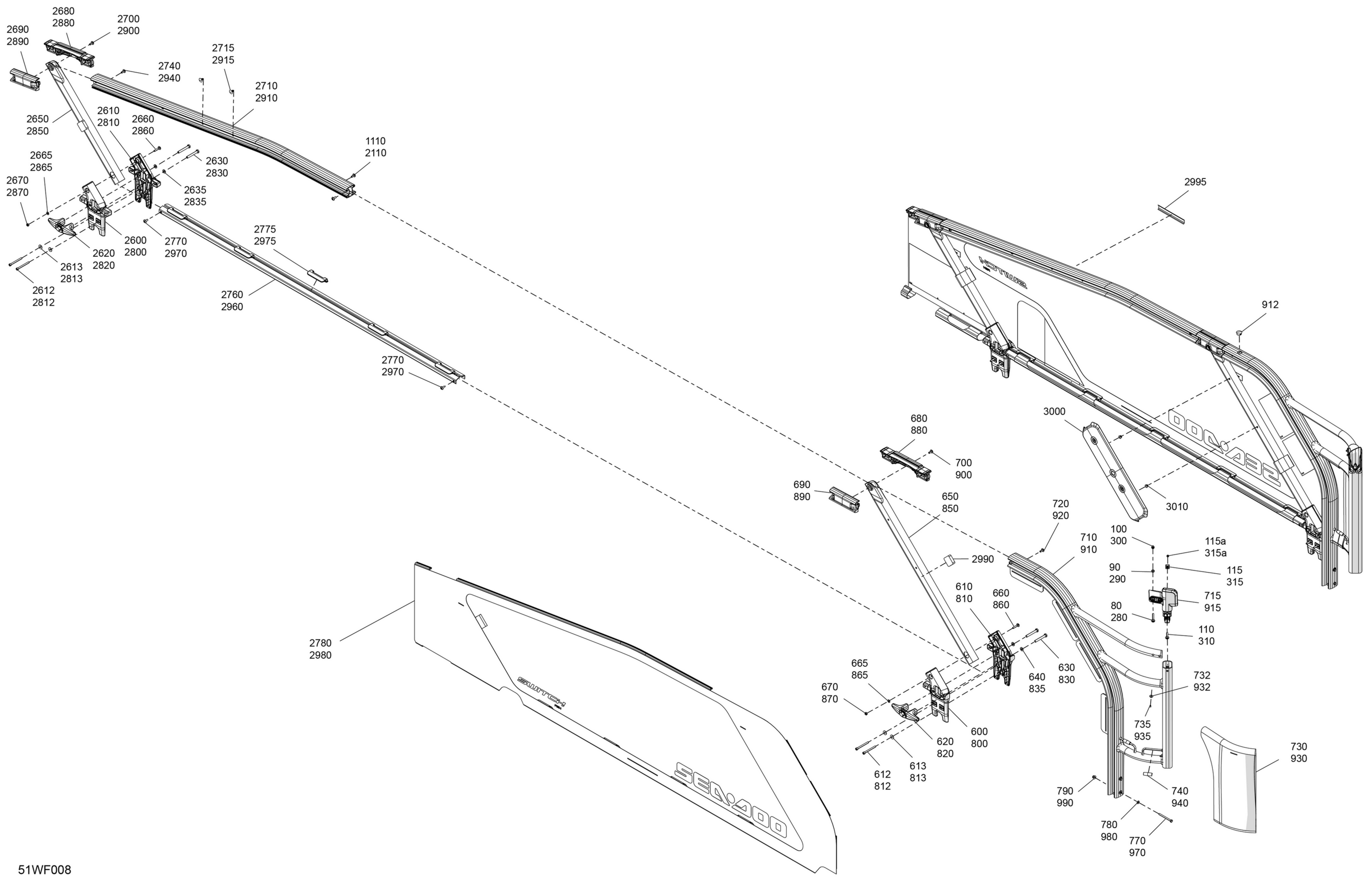 Схема узла: GUARD RAILS - System Assembly